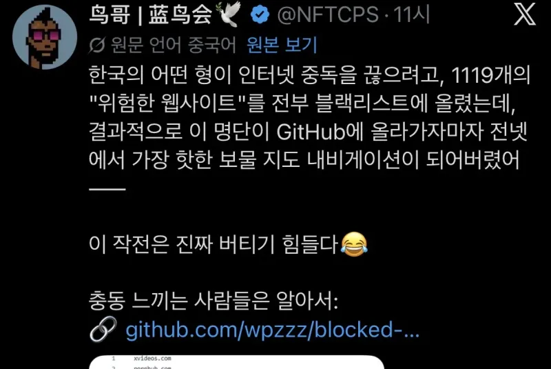 한국 정부 유해 사이트 특