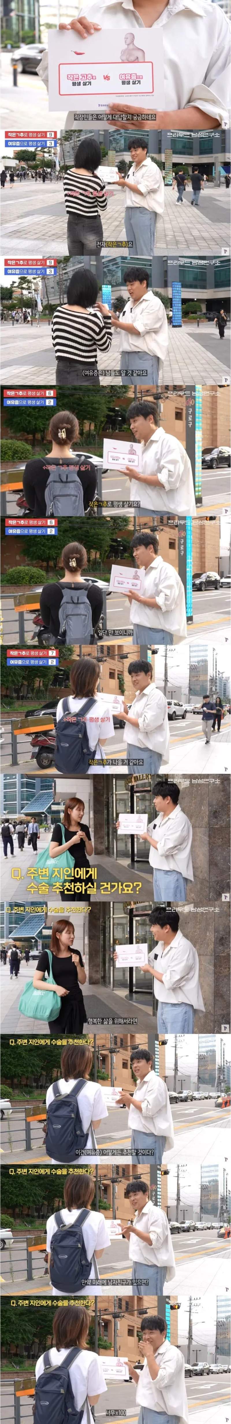 여자들이 말하는 작은꽈추 vs 여유증