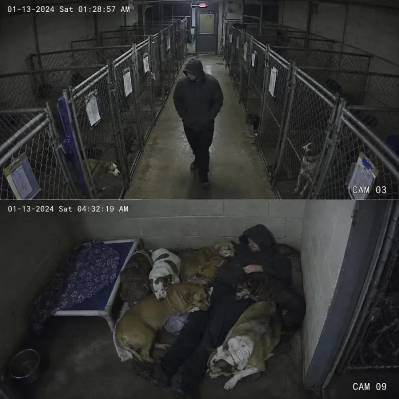 술취한 남성이 유기견 보호소에 침입해서.....