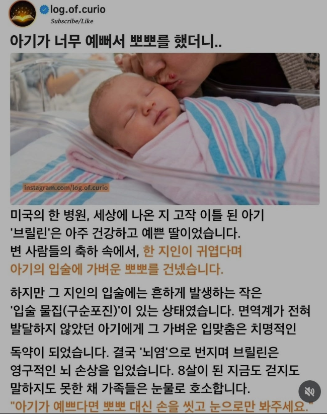 아기가 예뻐서 뽀뽀를 했더니.jpg